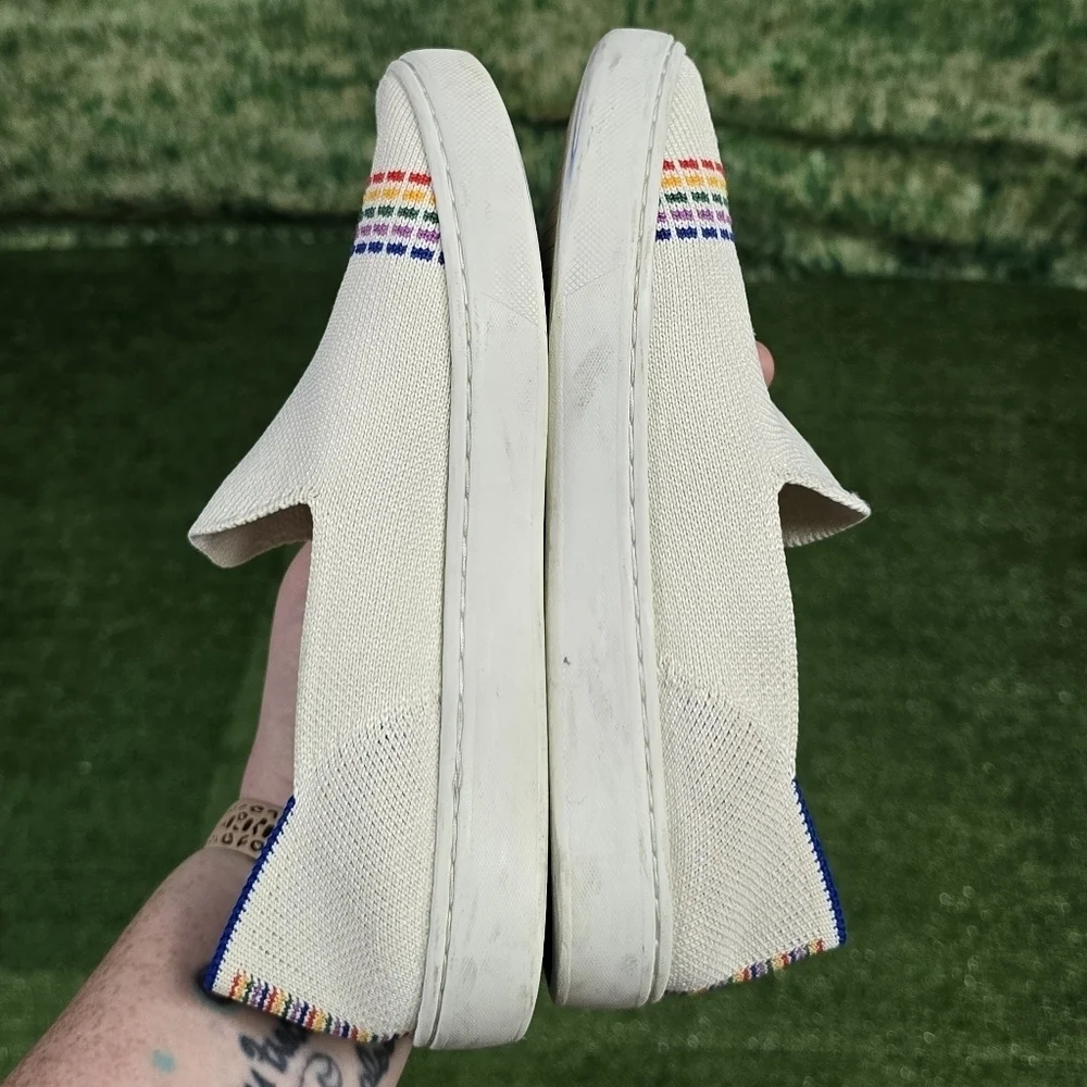 ROTHY'S | KIDS STRETCH KNIT CANVAS RAINBOW SLIP-ON SHOES